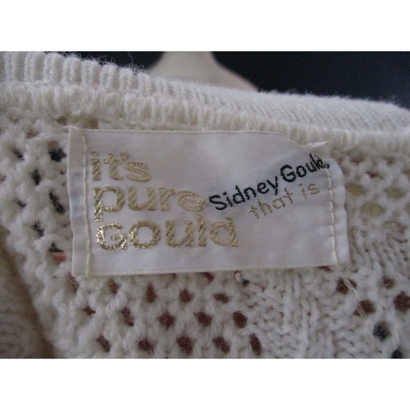 Vintage White Open Knit Crochet Lace Fringe Sweater Shawl Size Large - Picture 10 of 10